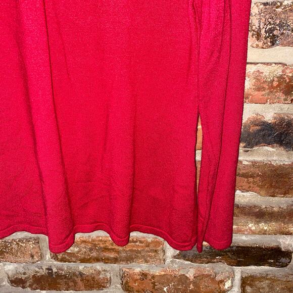 Talbots Red Knit V-Neck Pullover Sweater Women's Size PL Petite Large - Picture 3 of 6